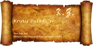 Kruty Zoltán névjegykártya